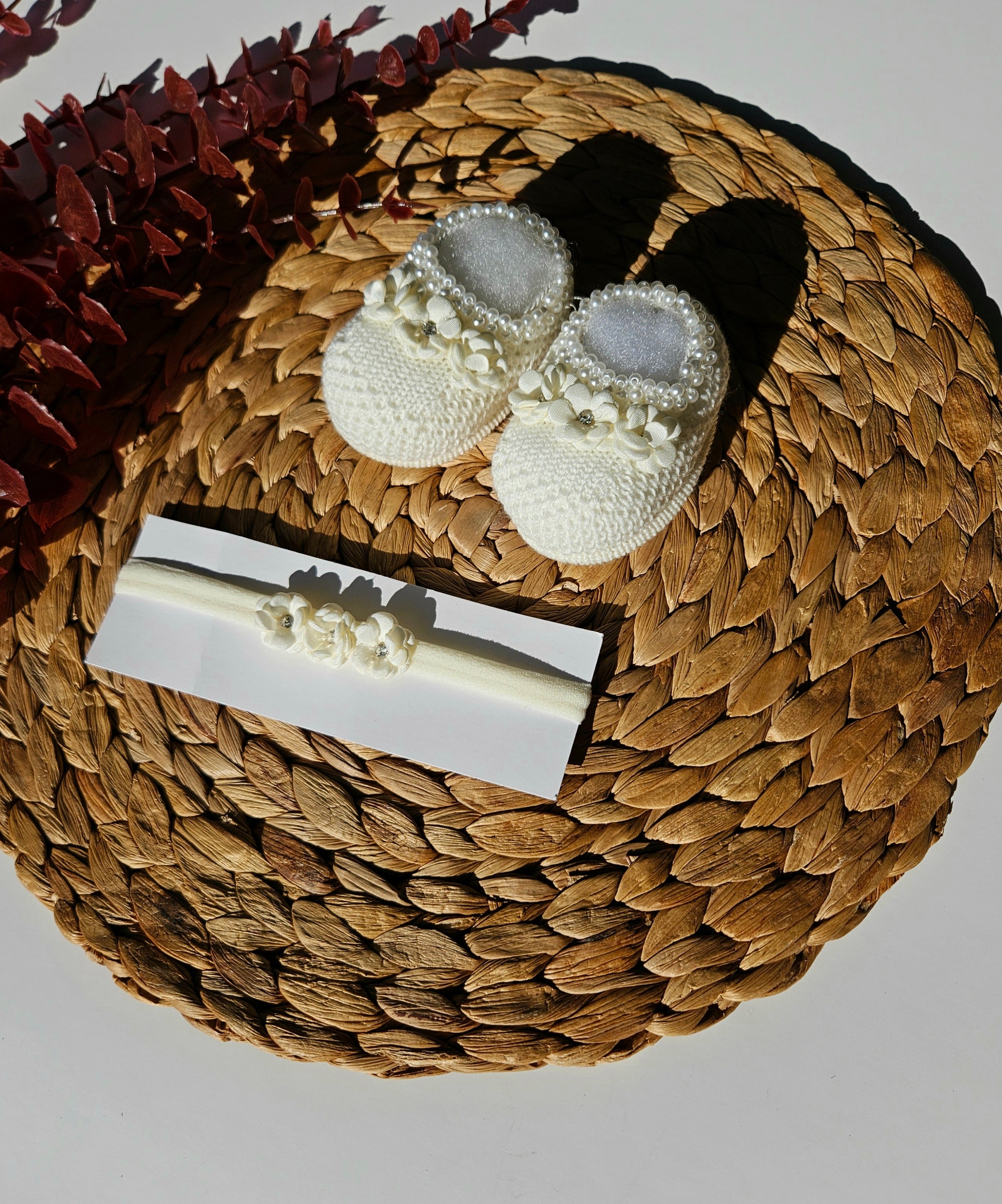 Handmade Bootie & Headband Set - Yellow