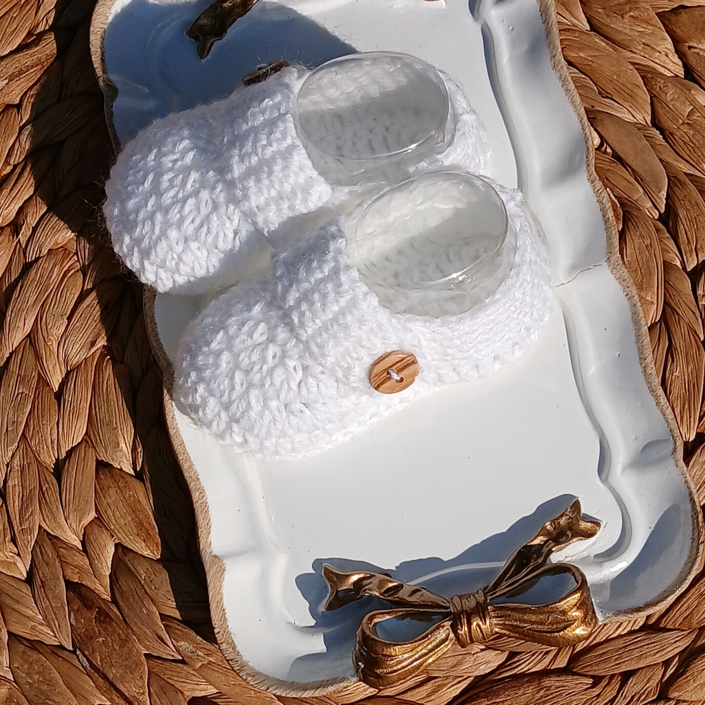 baby cotton handmade booties knitted in blue Baby hat, booties, and socks on a Mittens, knit set