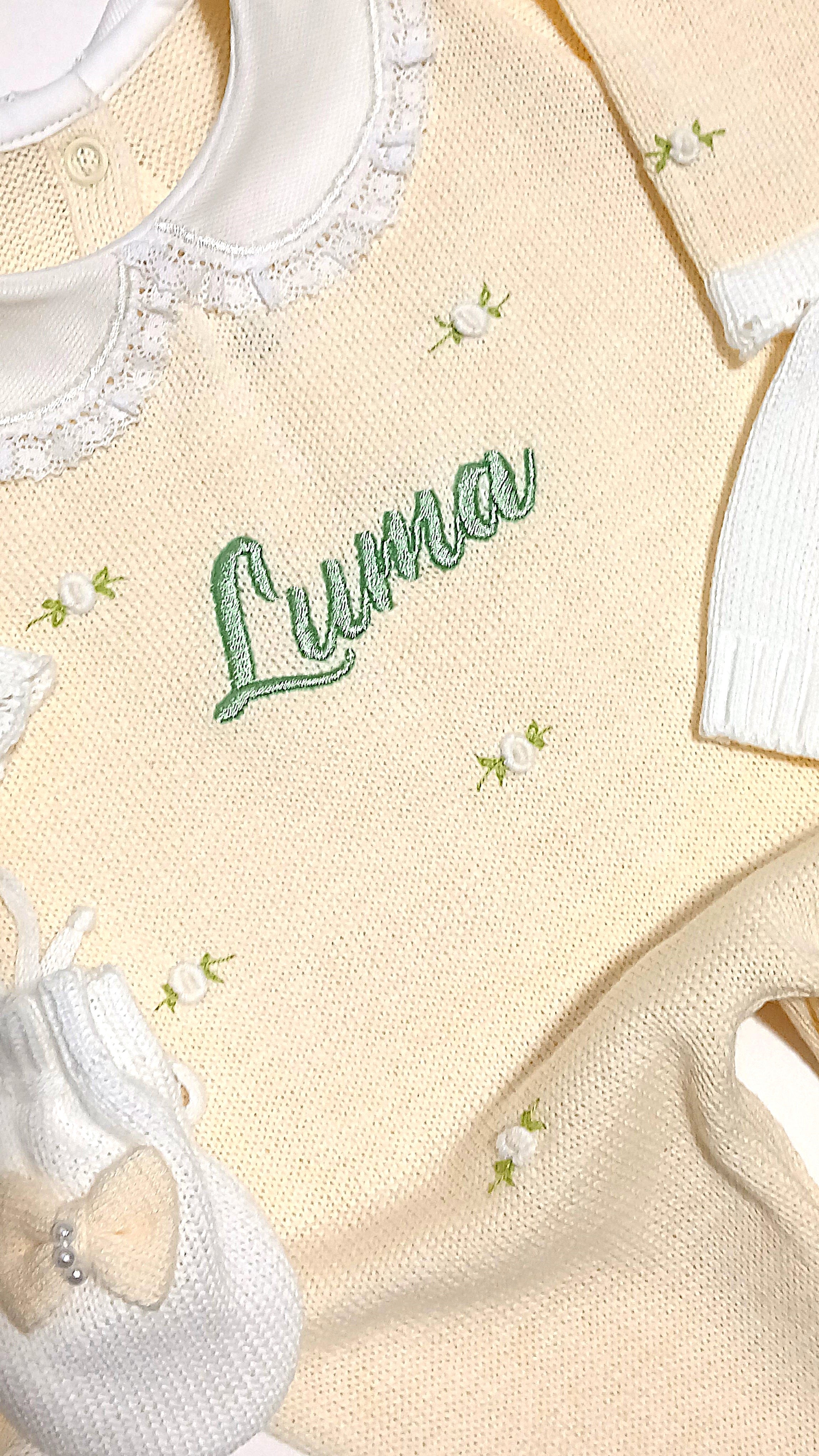 Combinaison brodée Florence - Blanc et rose