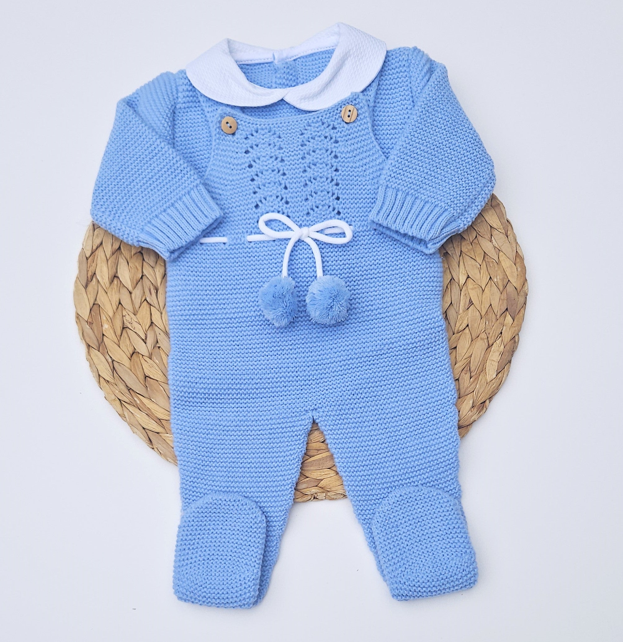 PomPom Baby Knit Overall - 2 Colors