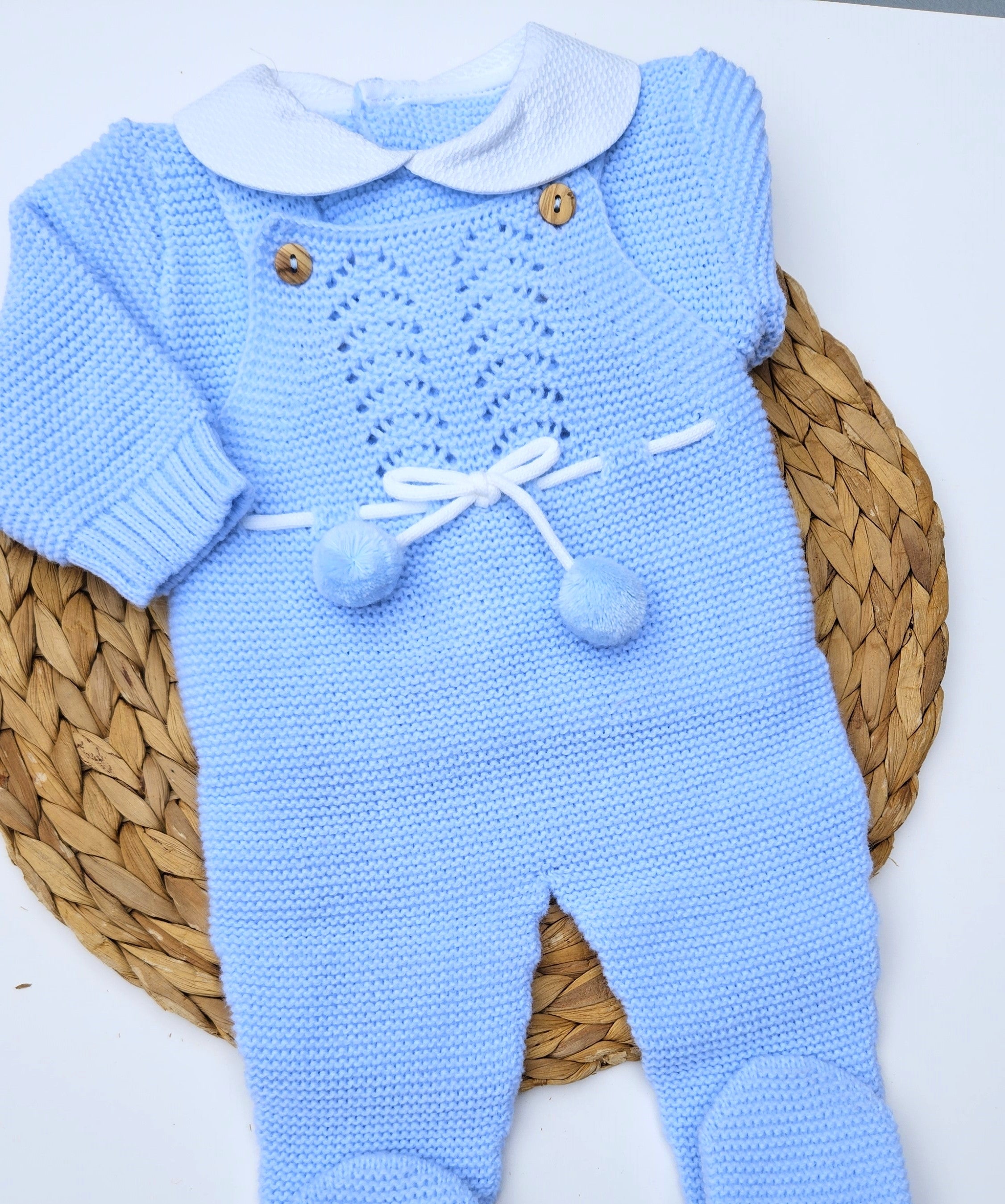 PomPom Baby Knit Overall - 2 Colors