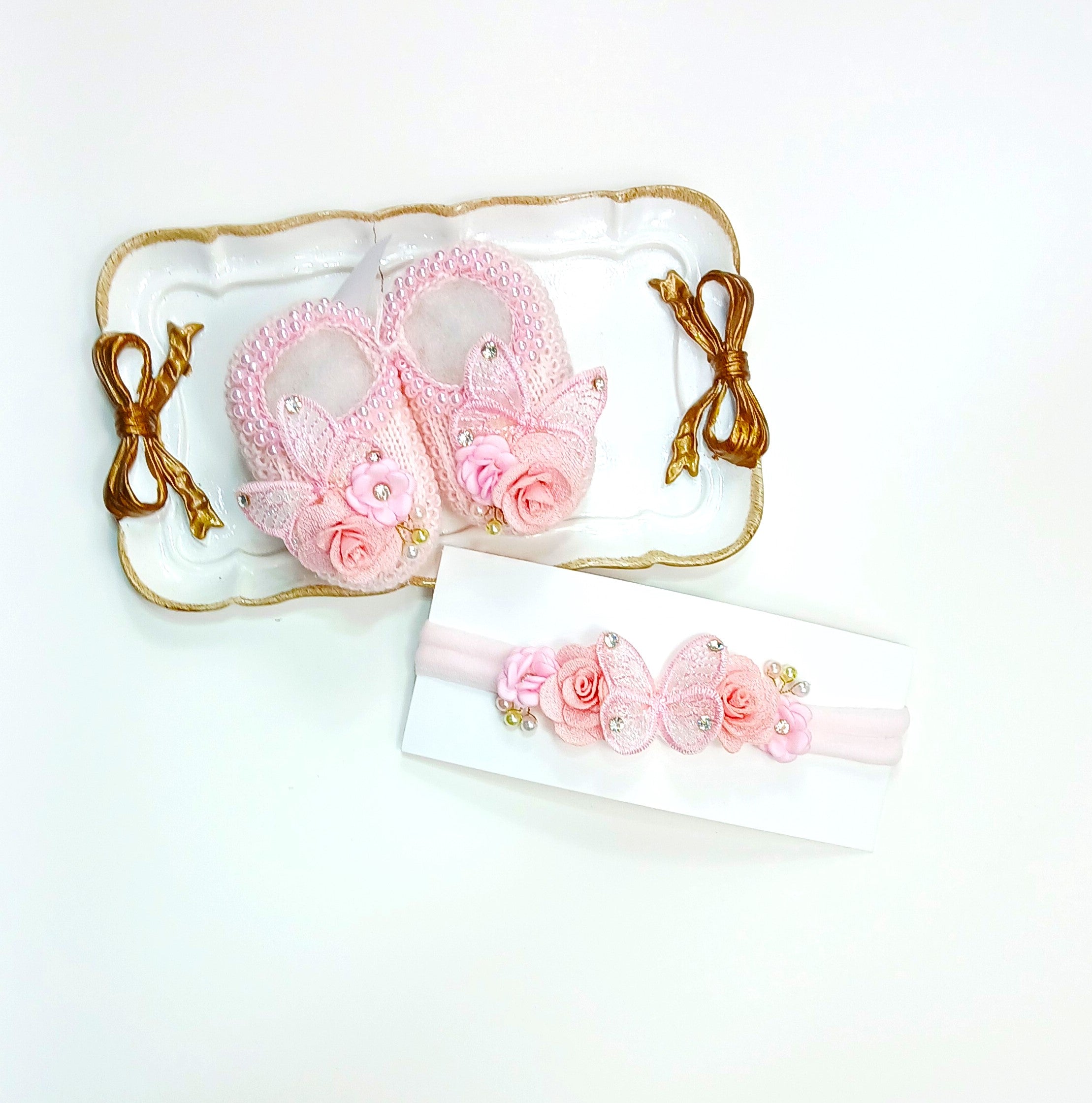 Handmade Bootie and Headband Butterfly Set - 2 Colors