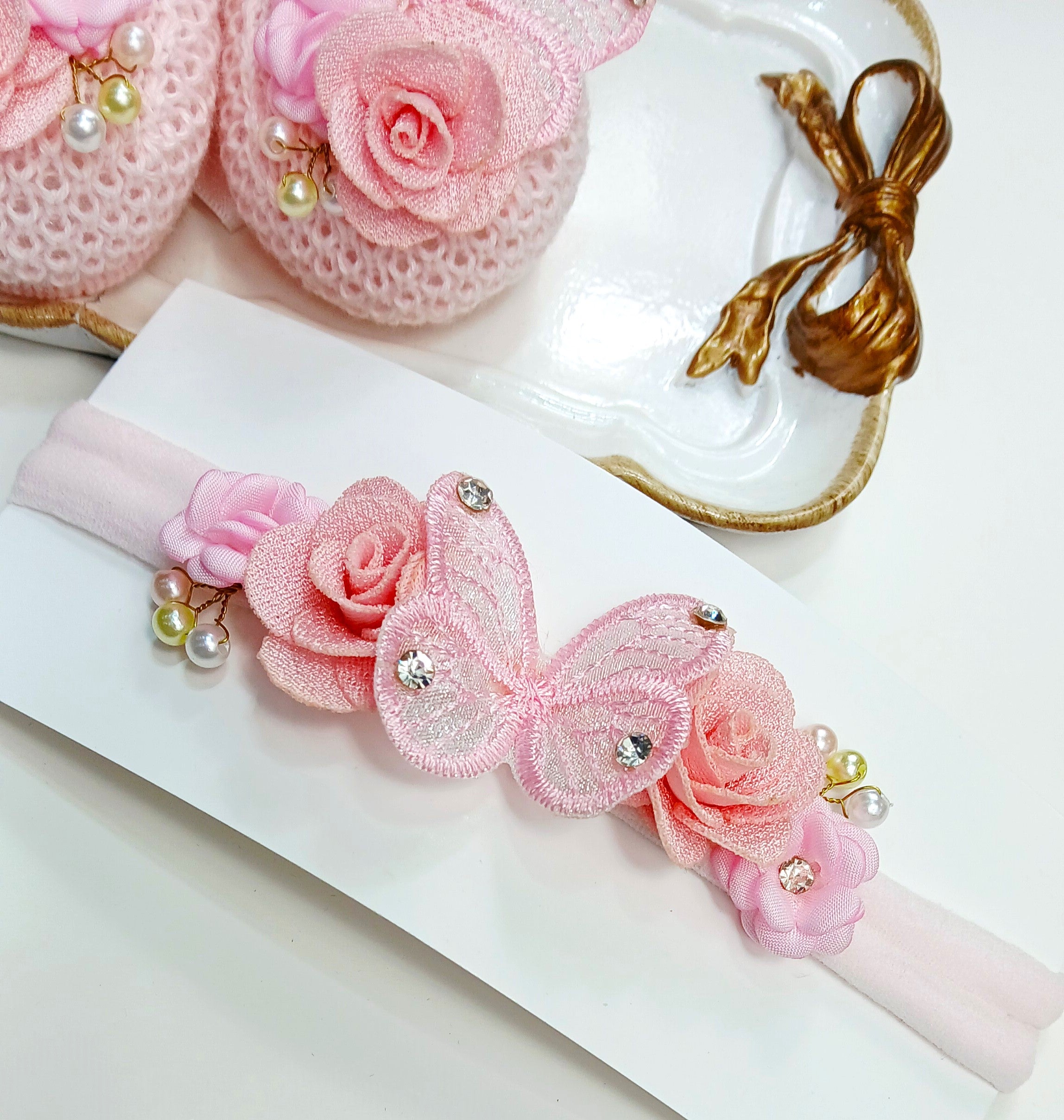 Handmade Bootie and Headband Butterfly Set - 2 Colors