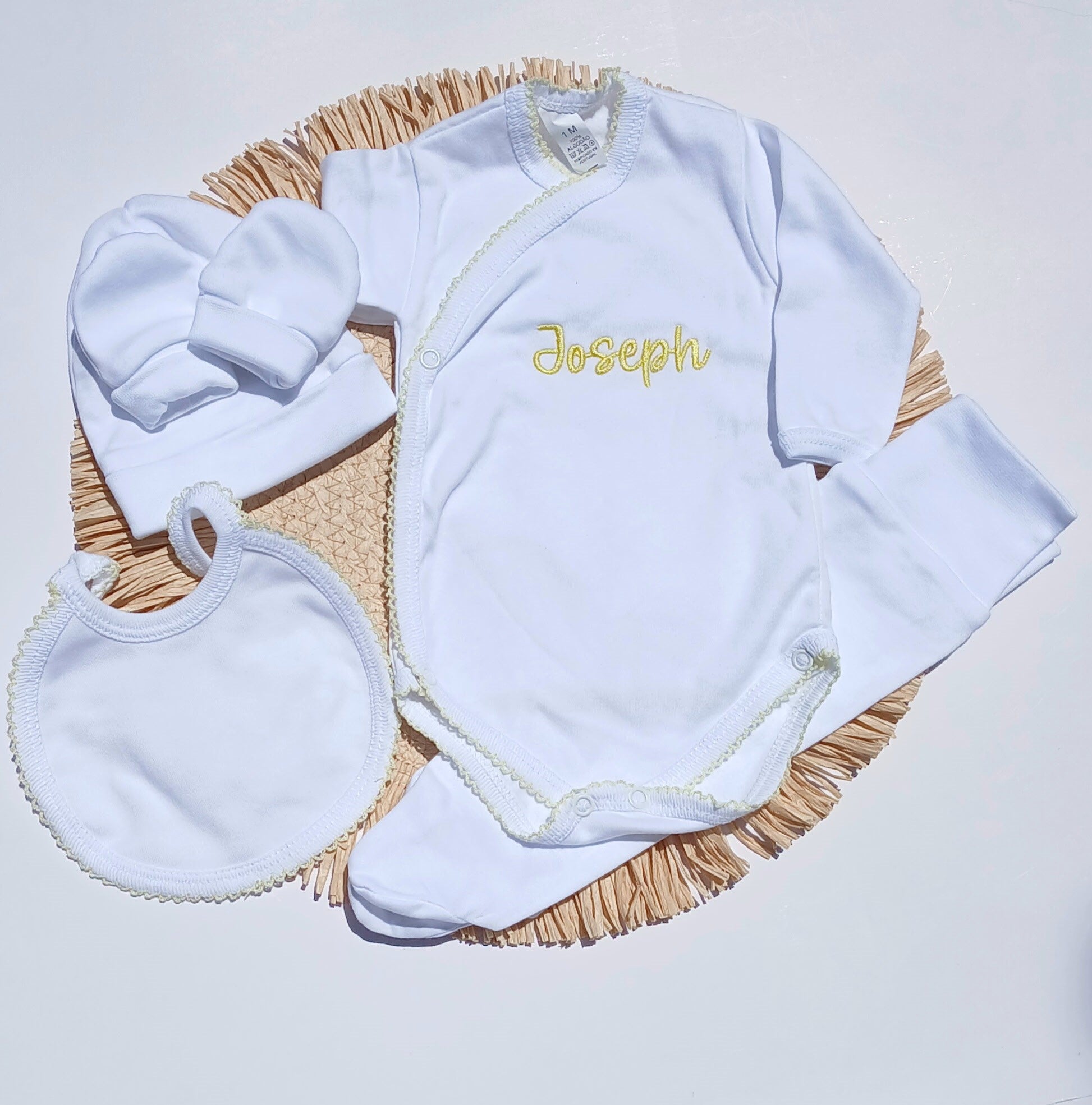 Picot Trimmed Baby Snug Set - Multiple Colors