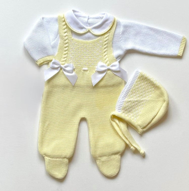 Tricot jacquard Peto deux dentelles - Rose & Blanc