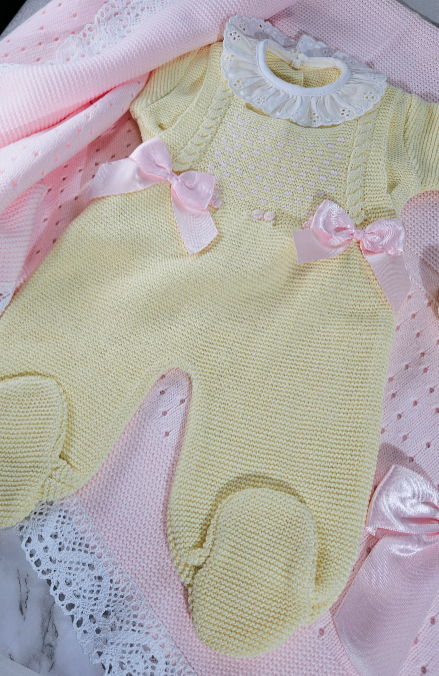 Jacquard Knitted Outfit w/ Blanket- Multiple Colors