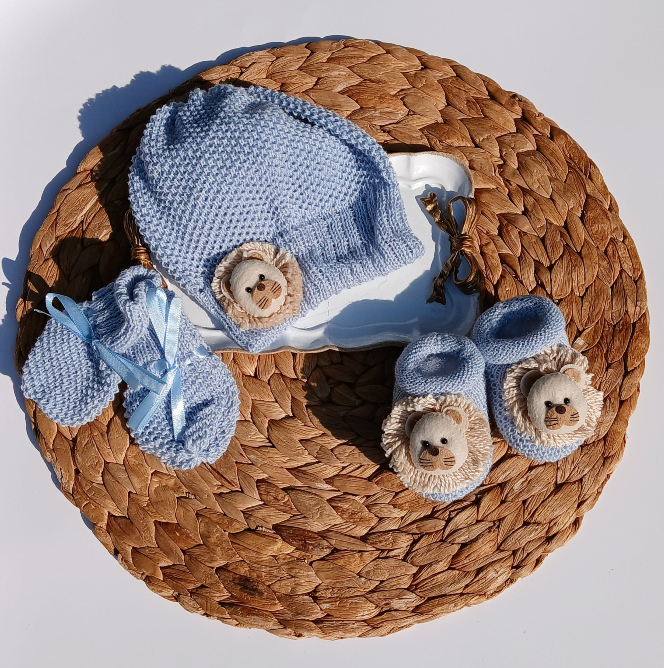 Lion Hat, Mittens and Booties Set - Multiple Colors