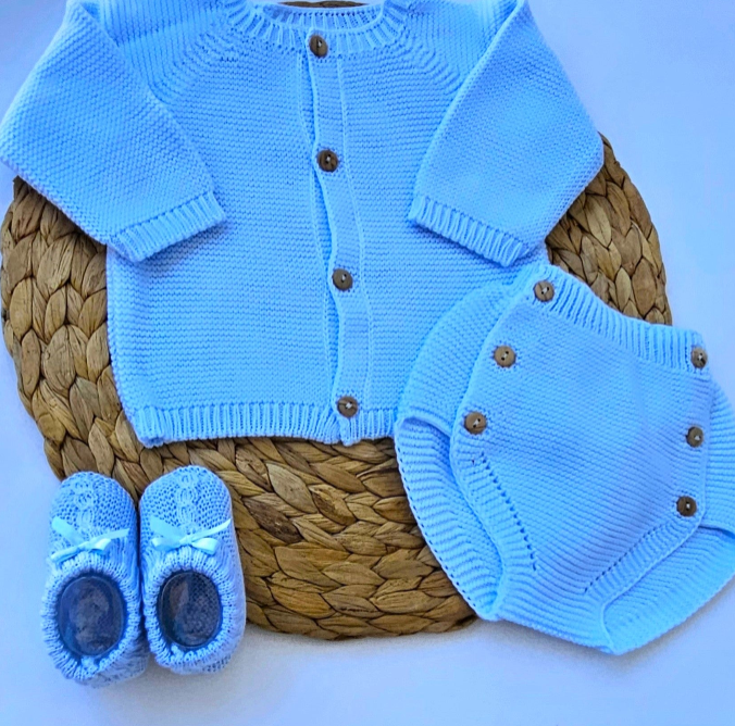 Conjunto de punto de algodón de verano - Rosa