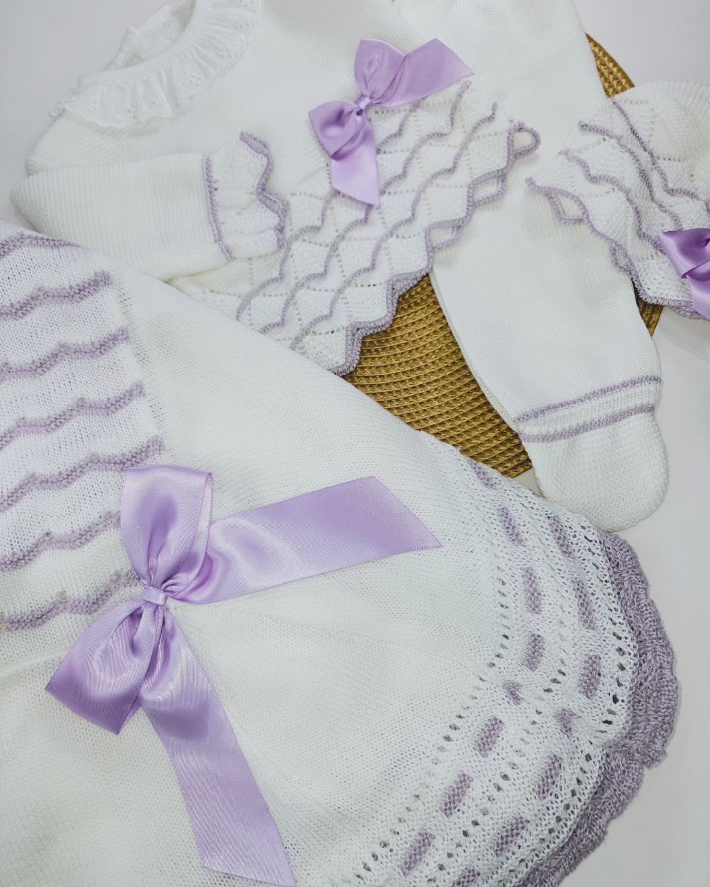 Petalo knitted set- White&Lilac