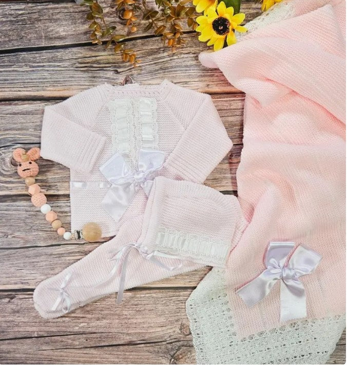 Couverture tricotée ivoire pour bébé Castelli