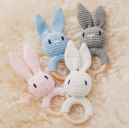 This adorable Handmade Blue Bunny Crochet Baby Rattle is the perfect addition to your little one’s playtime! Crafted with love and care, this soft and safe rattle is made from high-quality, child-friendly yarn, ensuring it’s gentle on delicate skin. The cute bunny design features floppy ears, a sweet face, and a soft rattle sound that will captivate your baby’s attention and help develop sensory skills.