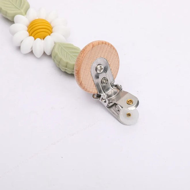 Floral Handmade Silicone Pacifier Chain Clip