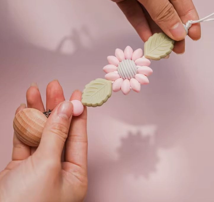 Floral Handmade Silicone Pacifier Chain Clip