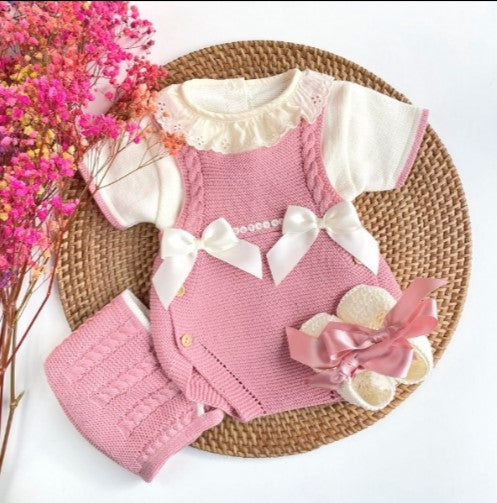 Ranita Pauline en marfil y rosa antiguo