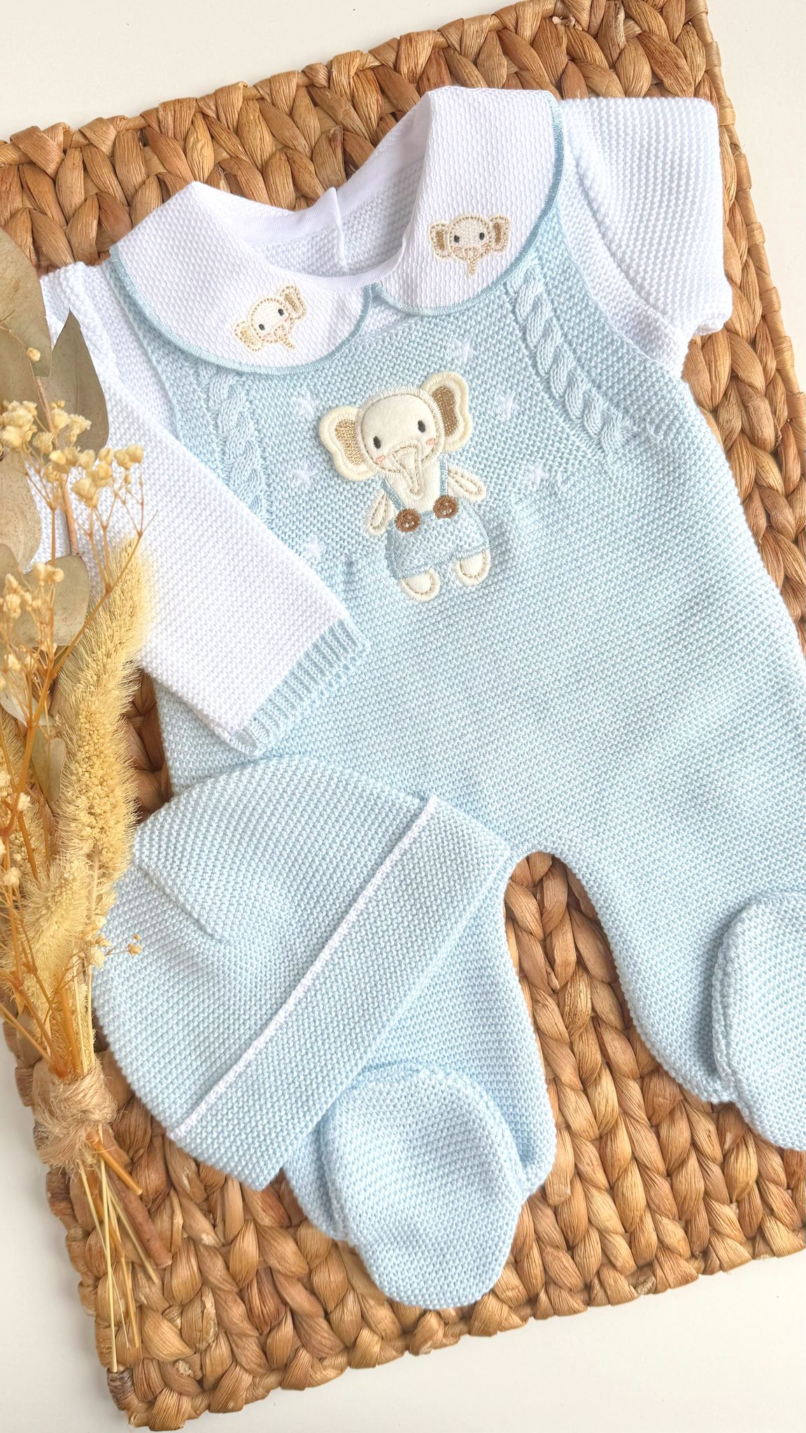 Little Elephant Outfit - 3 Colors Newborn / Light Blue Little Elephant Outfit - 3 Colors Newborn / Light Blue