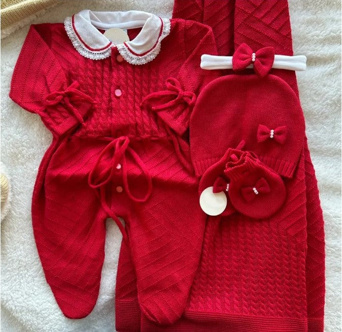 Ravena Knitted Set With Blanket - Multiple Colors