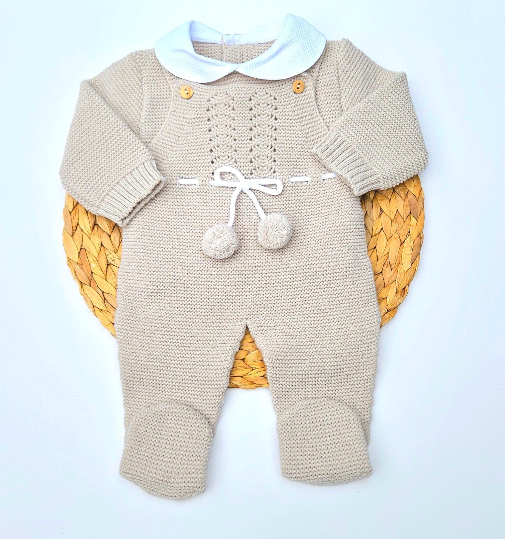 PomPom Baby Knit Overall - 2 Colors