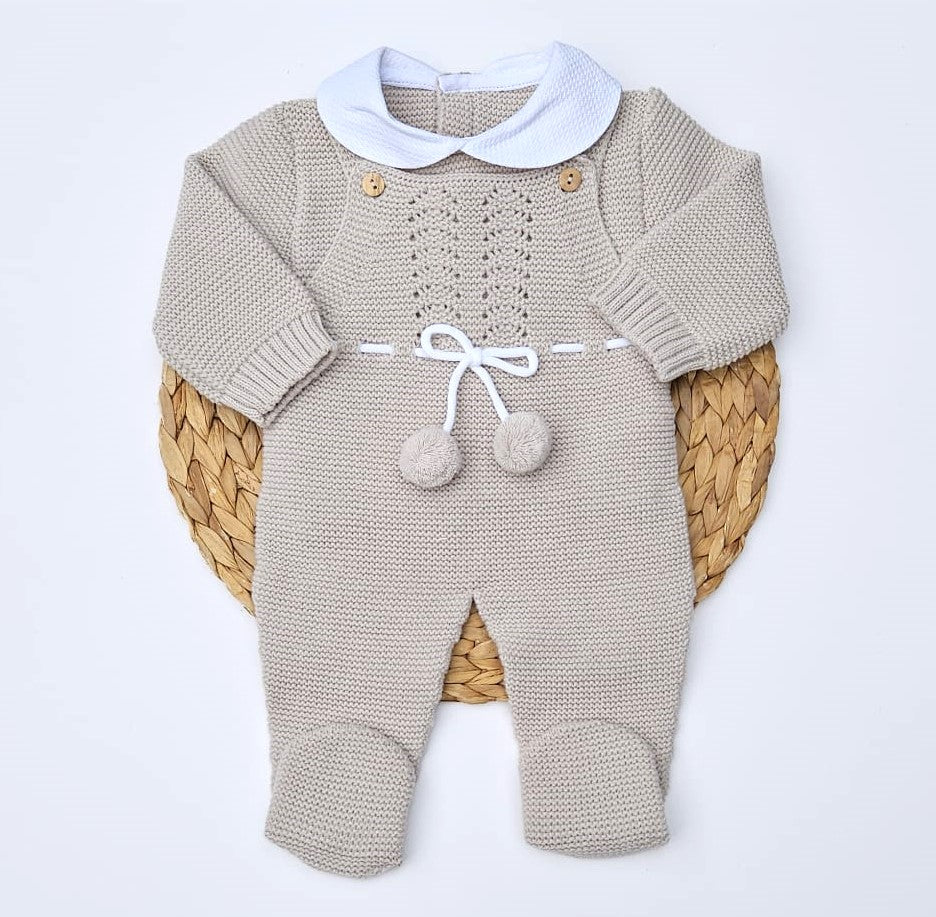 PomPom Baby Knit Overall - 2 Colors