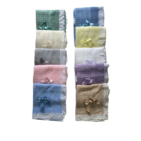 Cable knit baby Blanket - Yellow