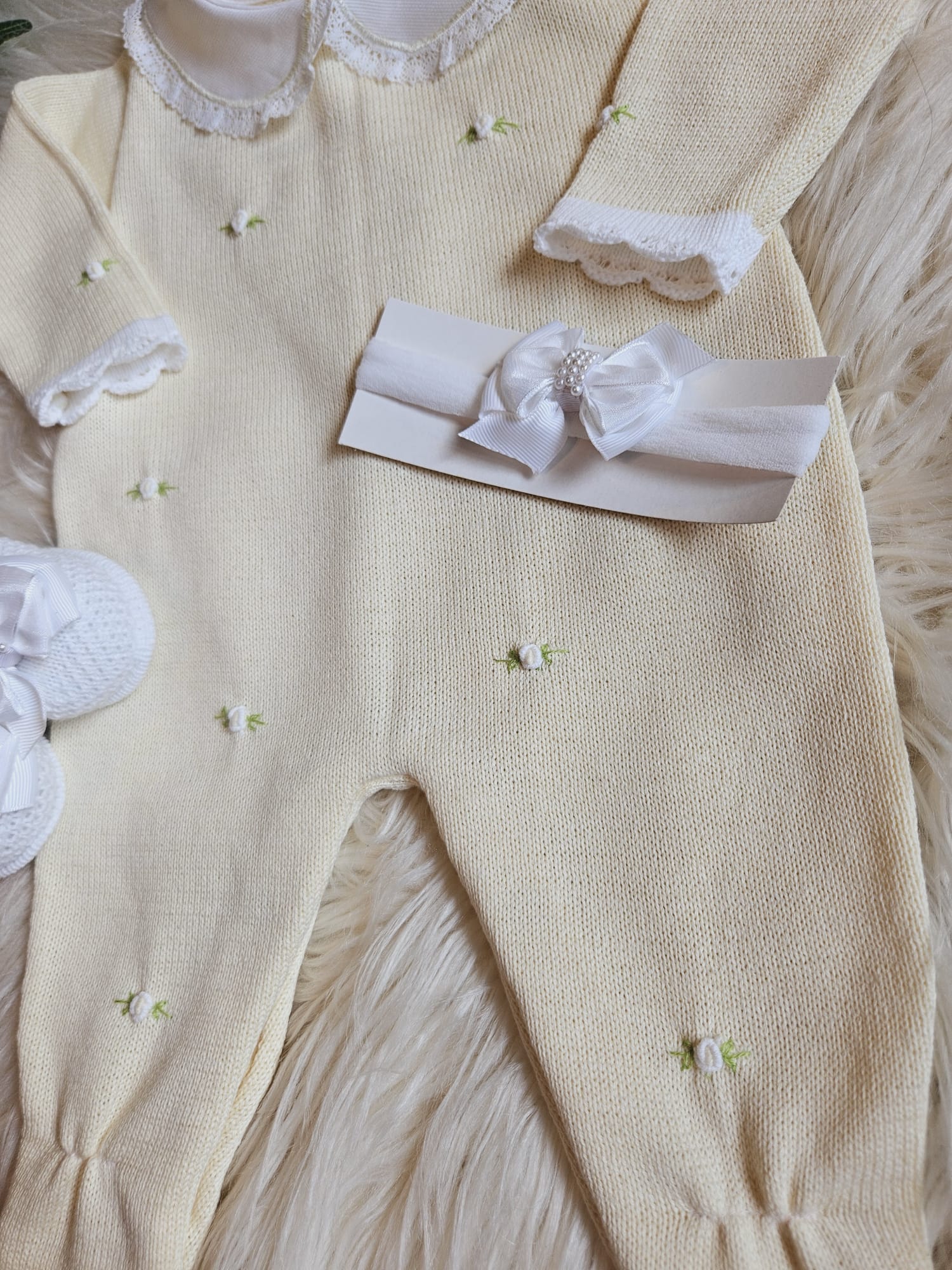 baby girl yellow going home outfit handmade embroidery, newborn girl coming home outfit french , handmade flowers