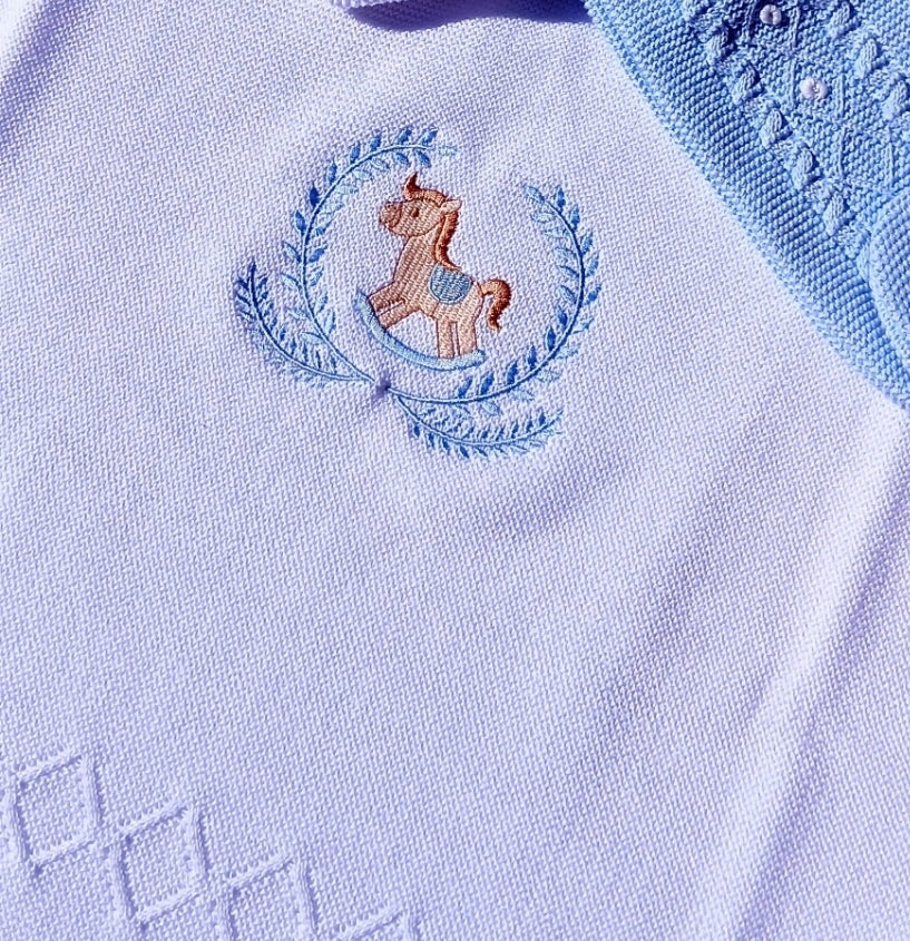 Littlle Horse Knit baby Blanket