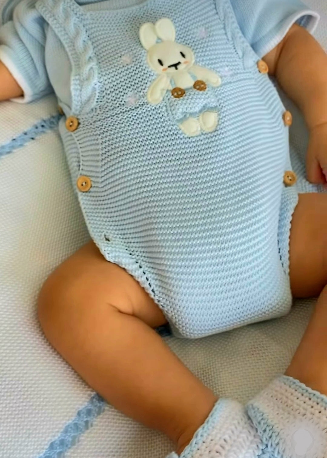 Ranita Little Bunny knitted set - Light Blue