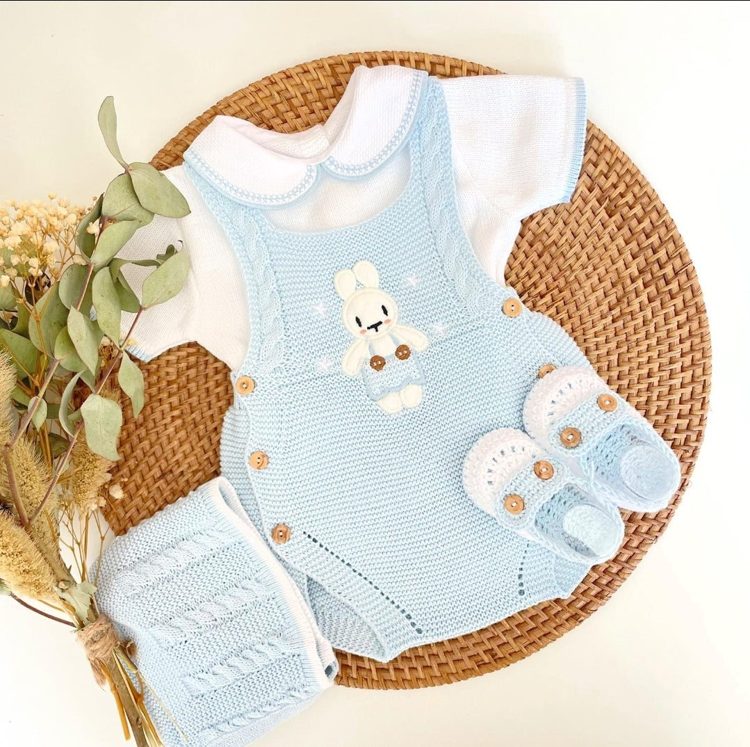 Ranita Little Bunny knitted set - Light Blue