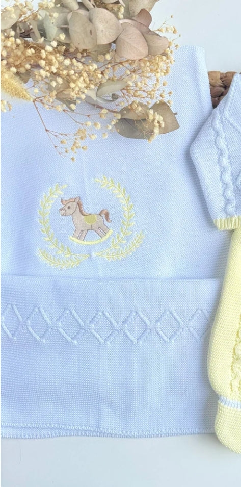 Littlle Horse Knit baby Blanket