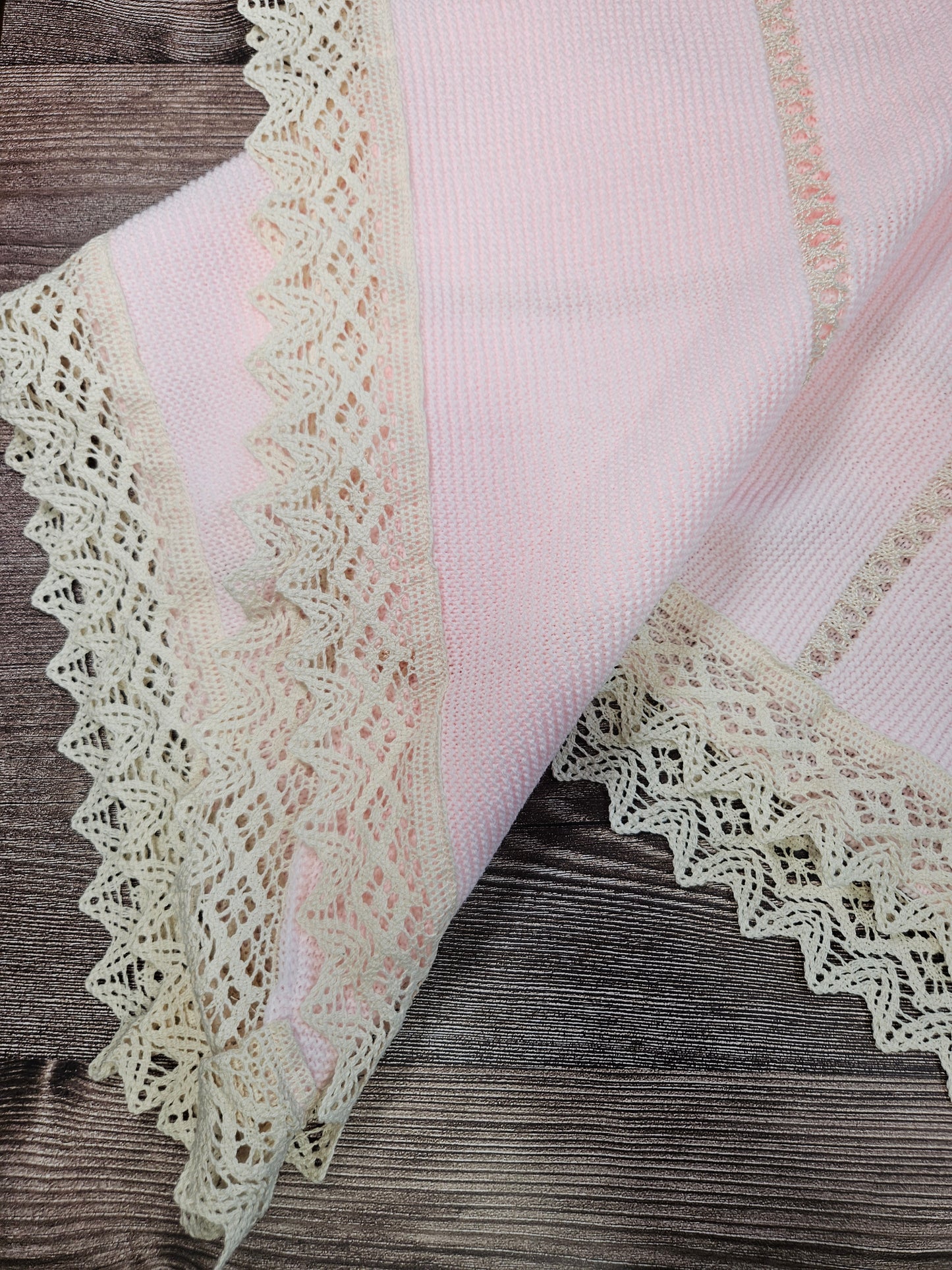 Couverture tricotée Castelli pour bébé rose