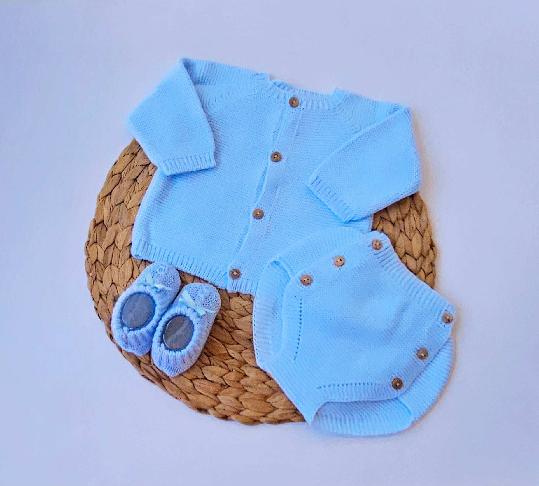 Summer Cotton knit set - Blue