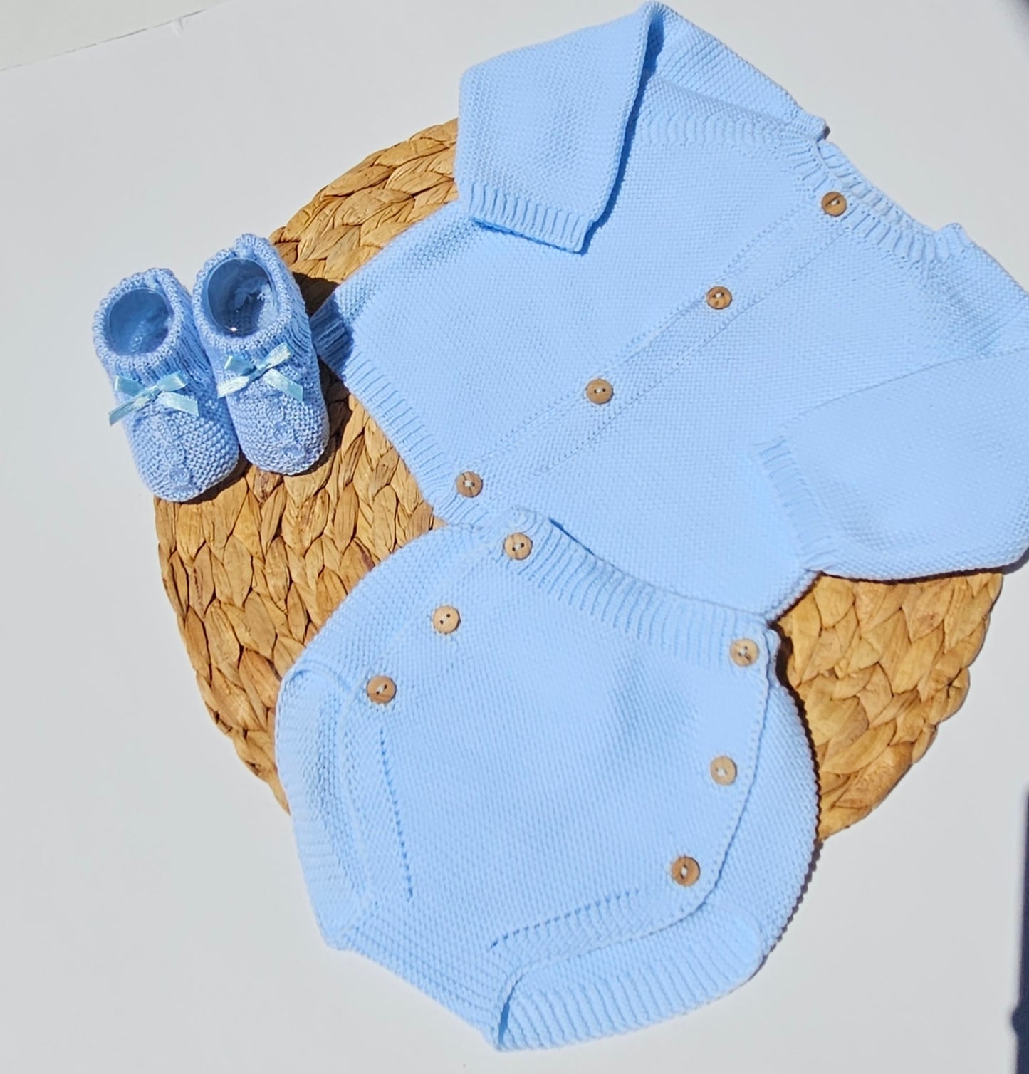 Ensemble tricot coton été - Bleu