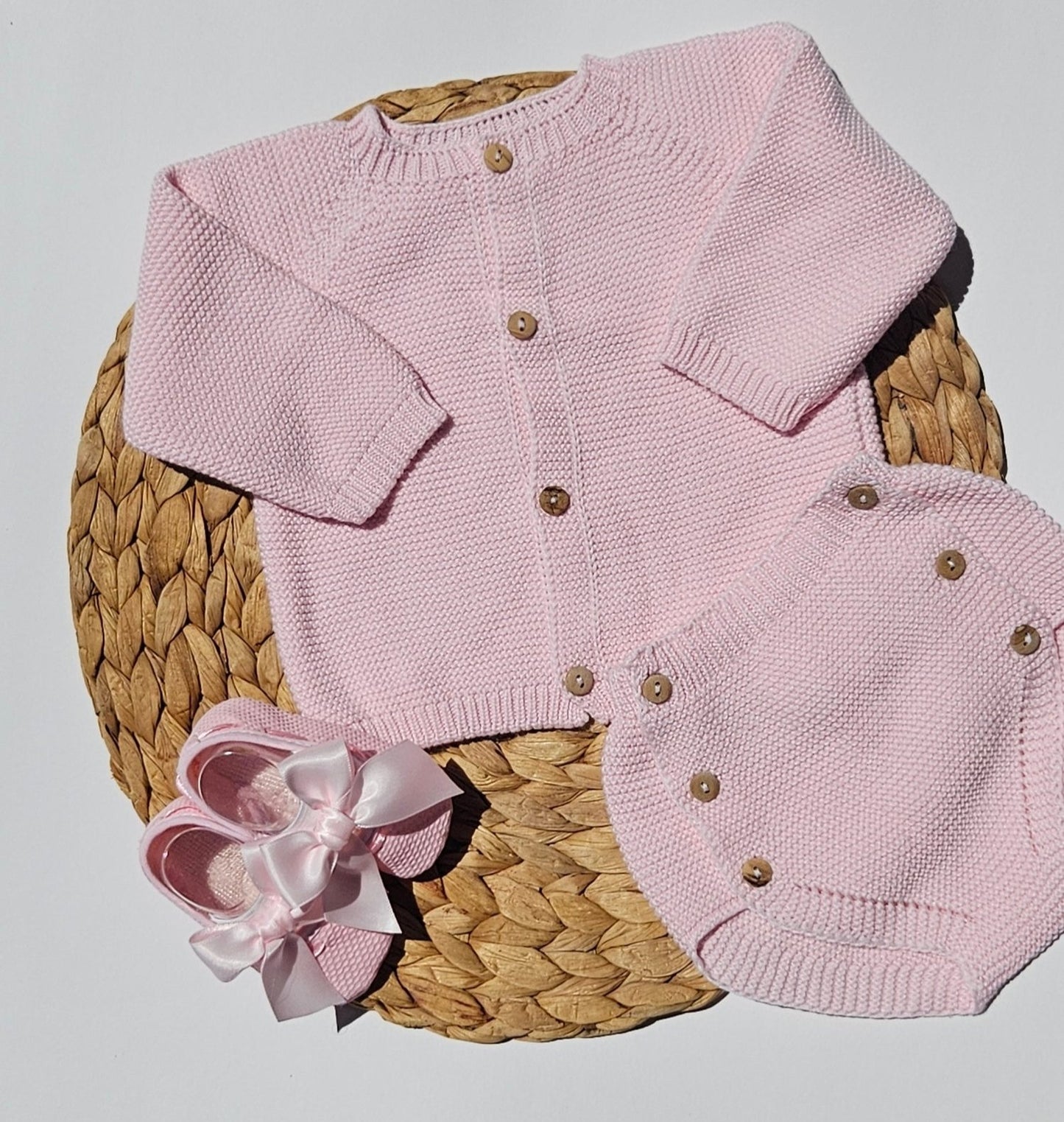 Ensemble tricot coton été - Rose