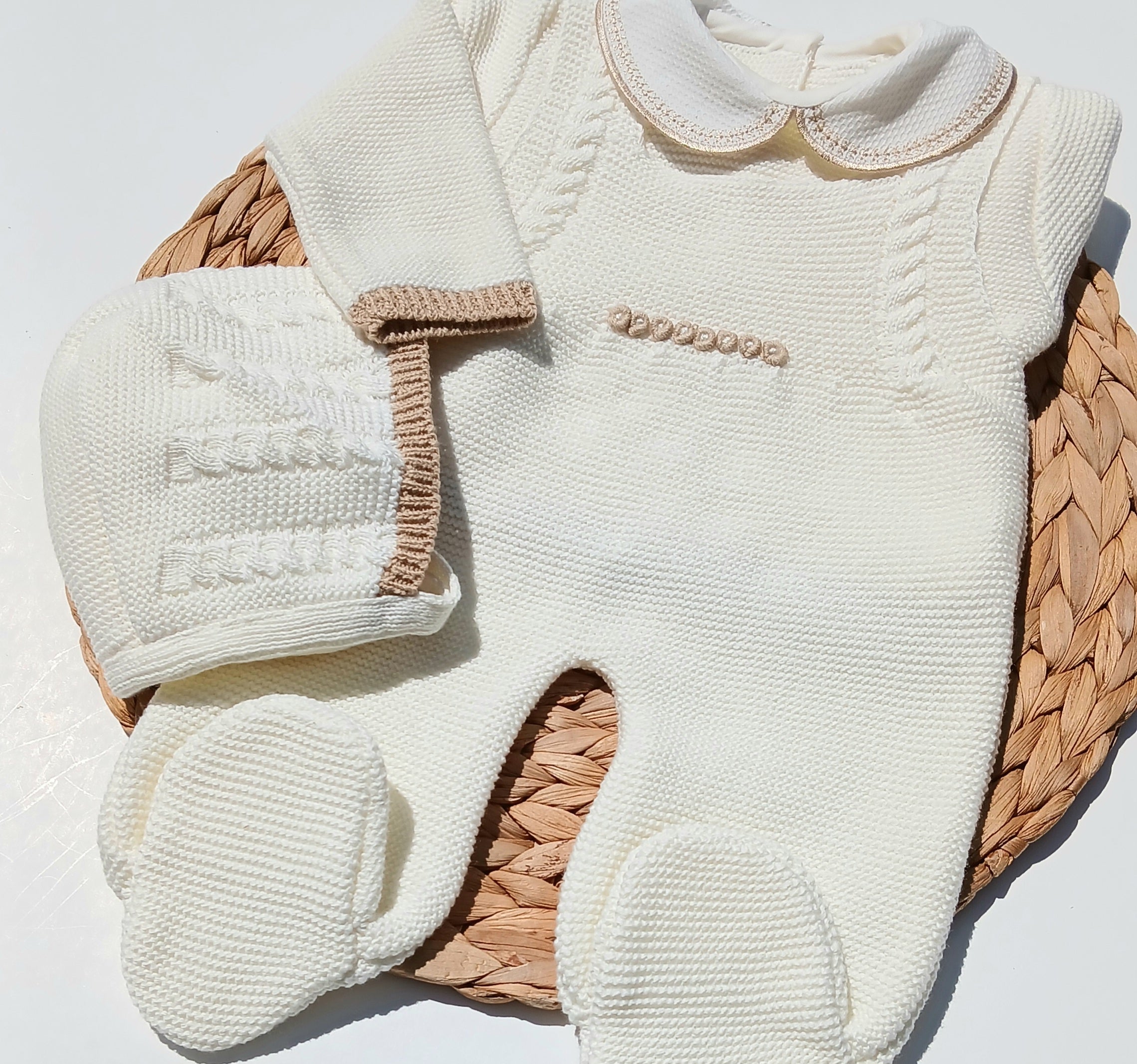 Paul Knit Outfit in Ivory & Camel