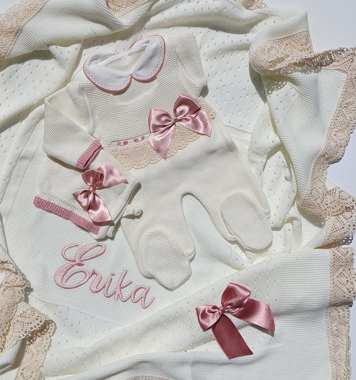 Romana Knitted Outfit w/ Blanket- 3 Colors