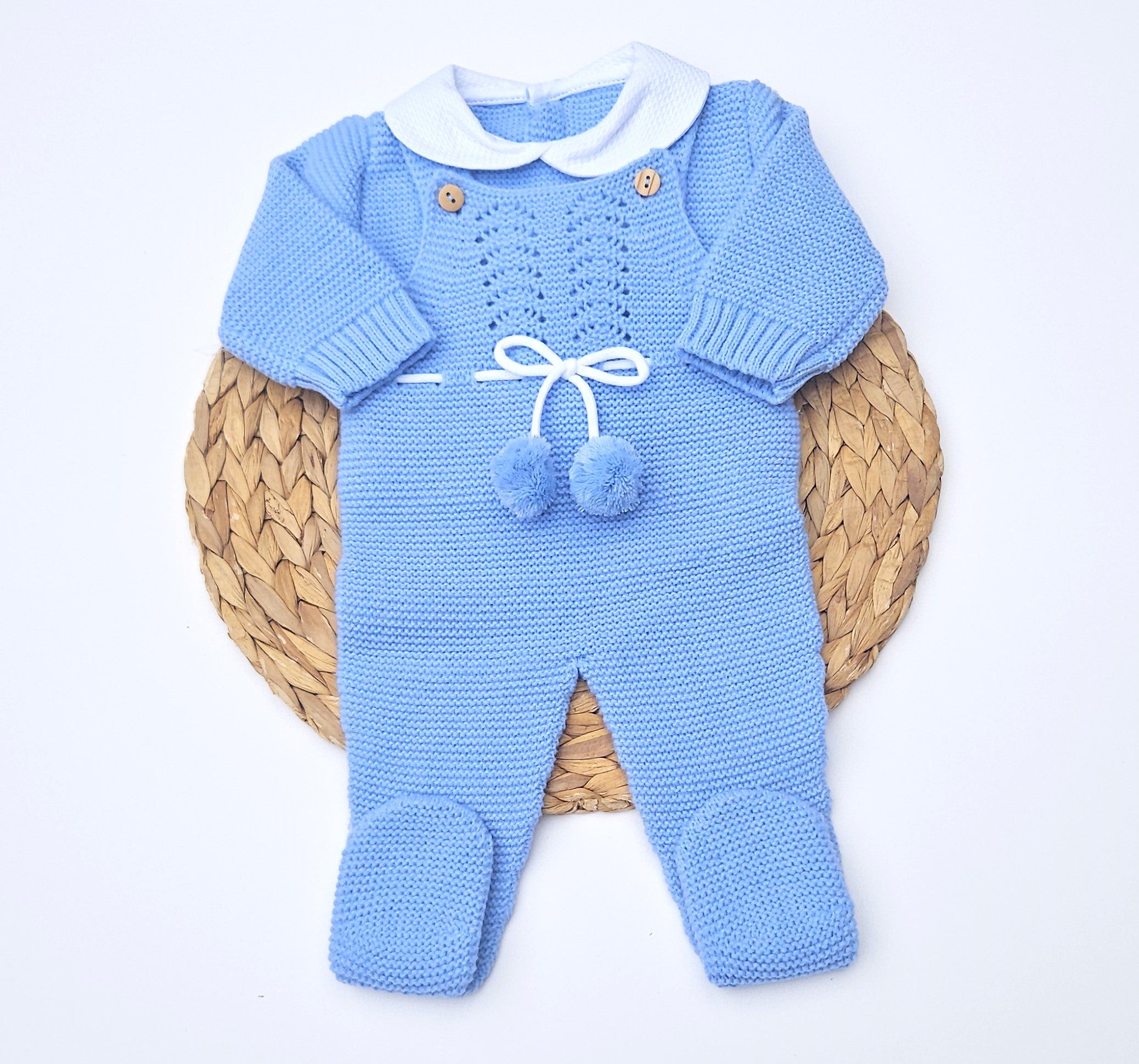 PomPom Baby Knit Overall - 2 Colors