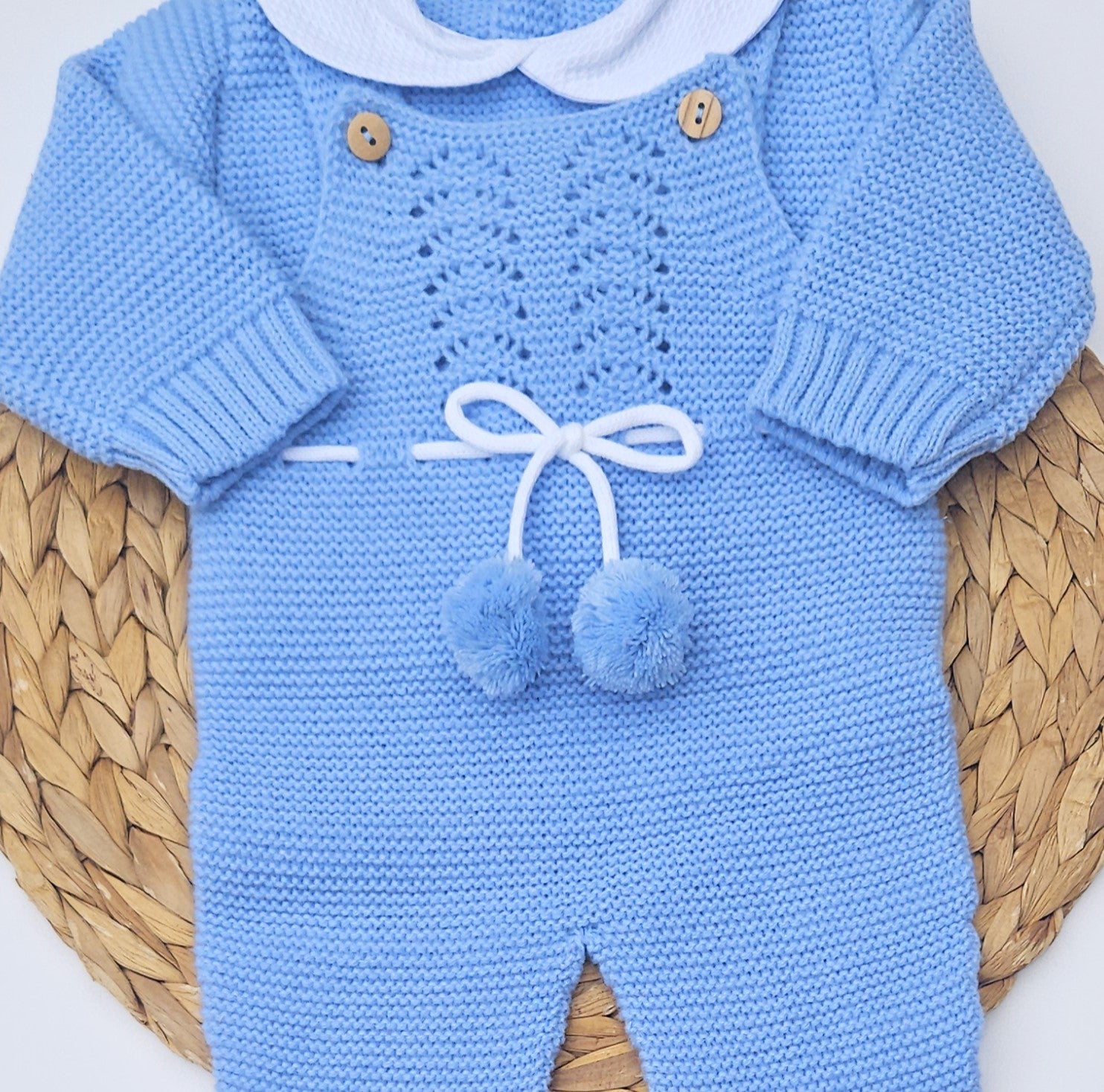 PomPom Baby Knit Overall - 2 Colors
