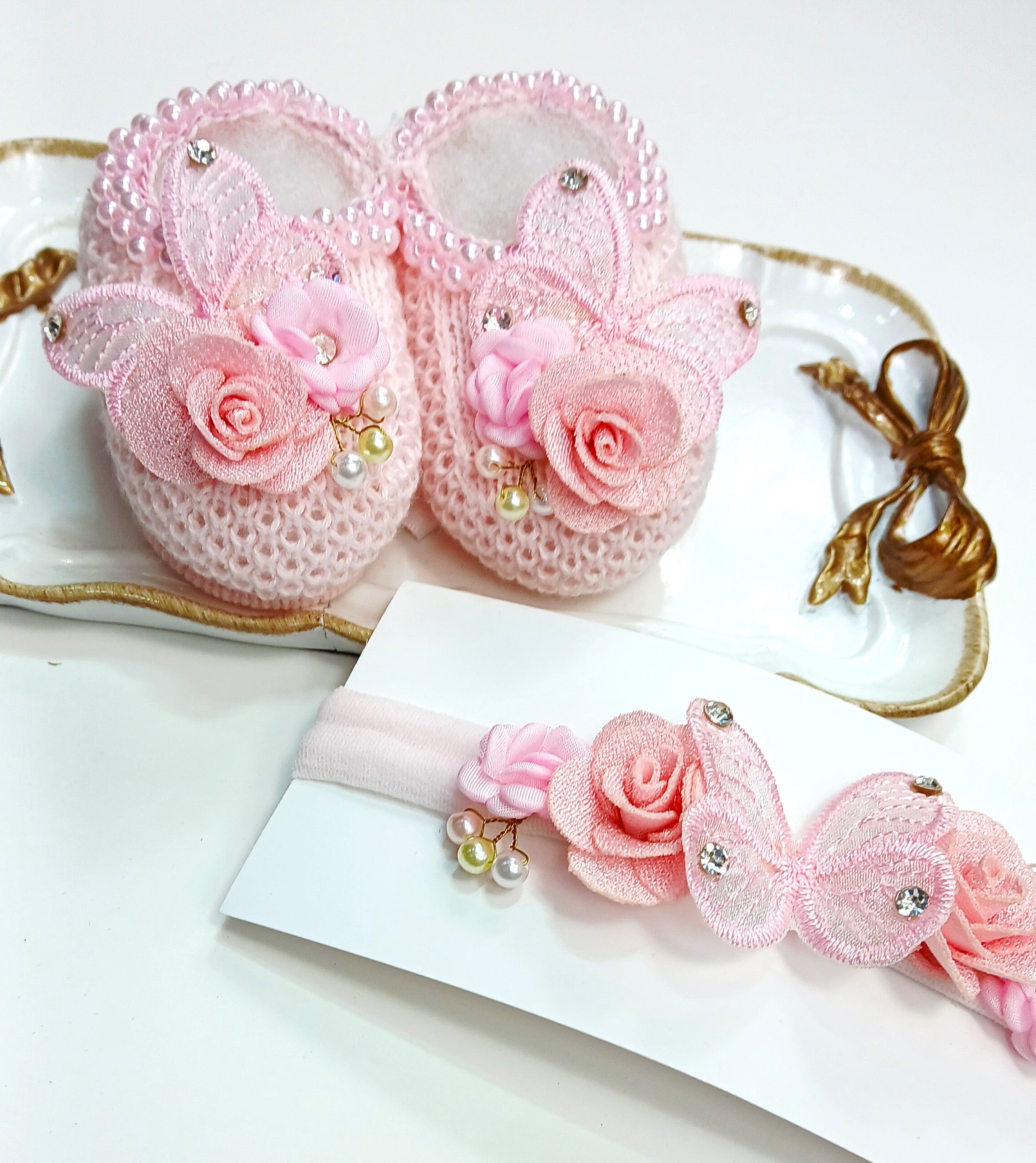 Handmade Bootie and Headband Butterfly Set - 2 Colors