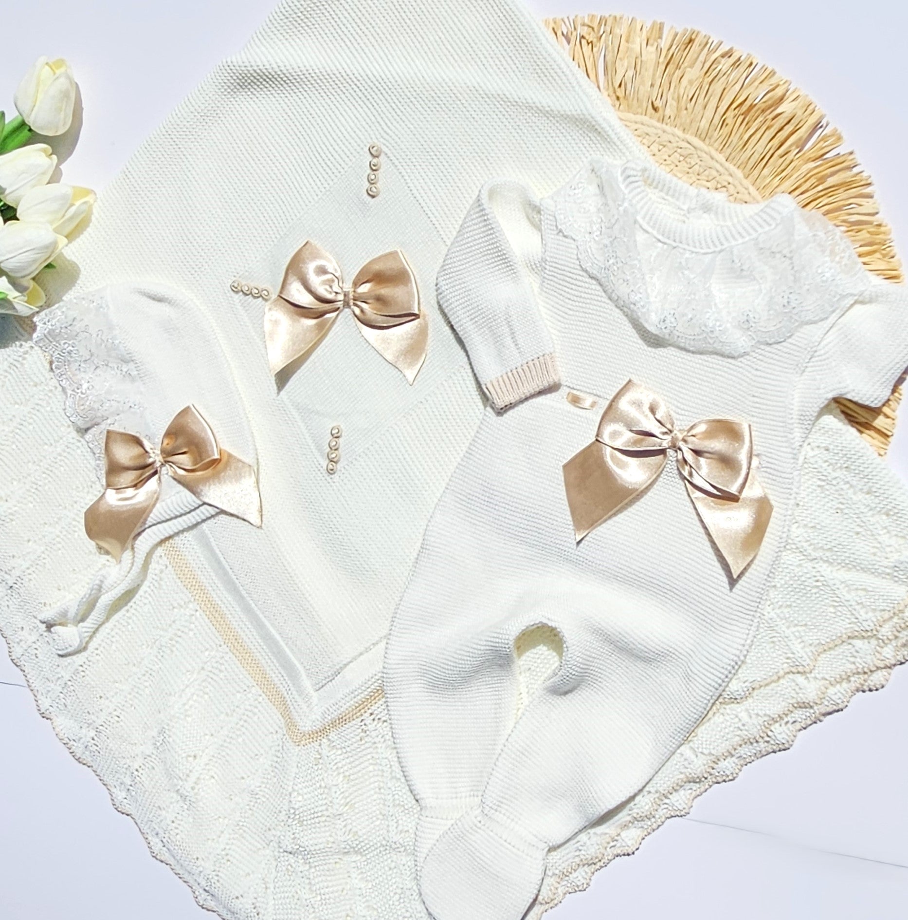 Romana Deluxe Knit Outfit With Blanket- 3 Colors