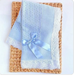 Bella Lace knitted baby blanket - Multiple Colors