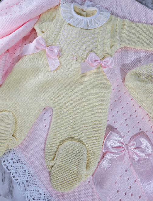 Jacquard Knitted Outfit w/ Blanket- Multiple Colors