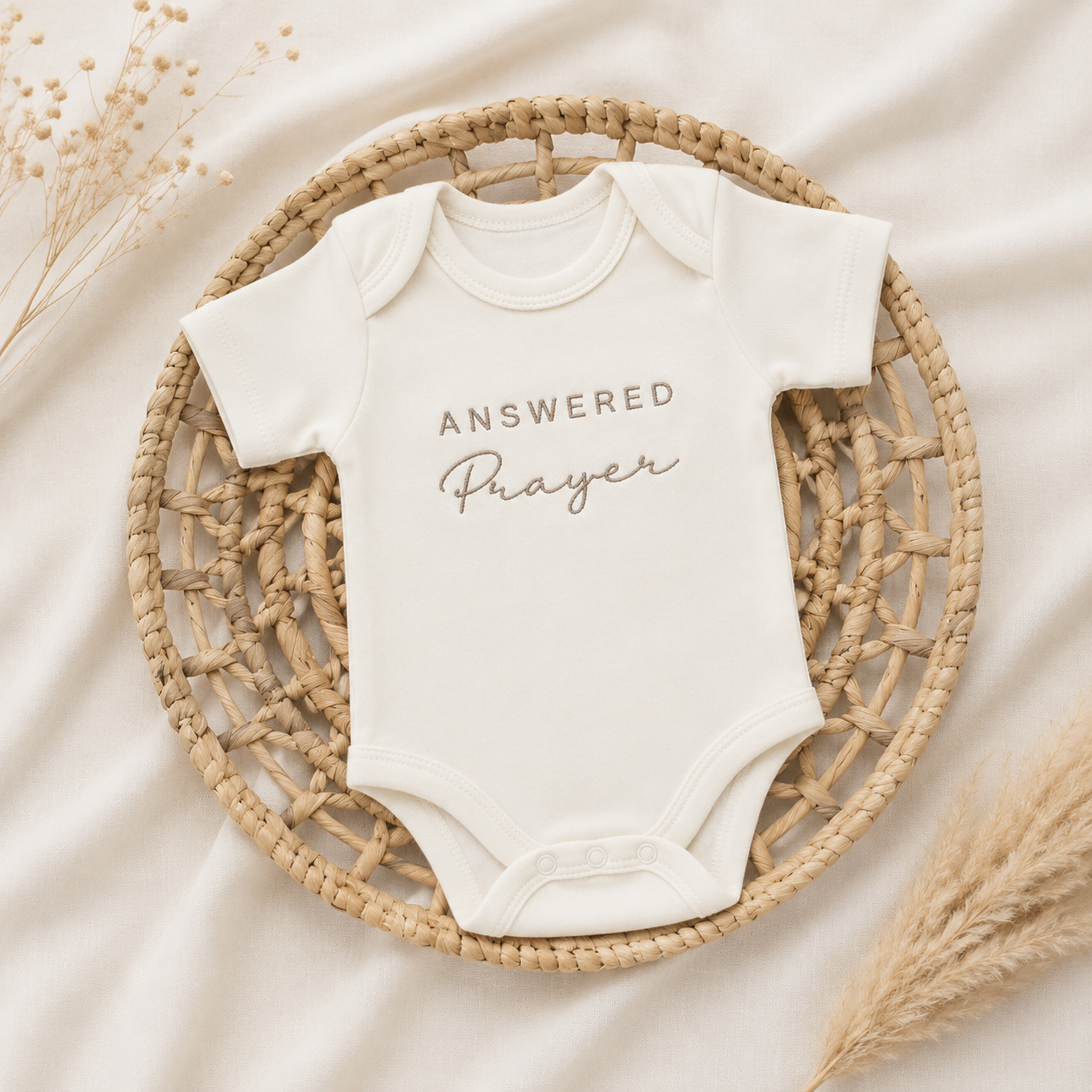 ANSWERED Prayer - Pregnancy Announcement Baby Bodysuit