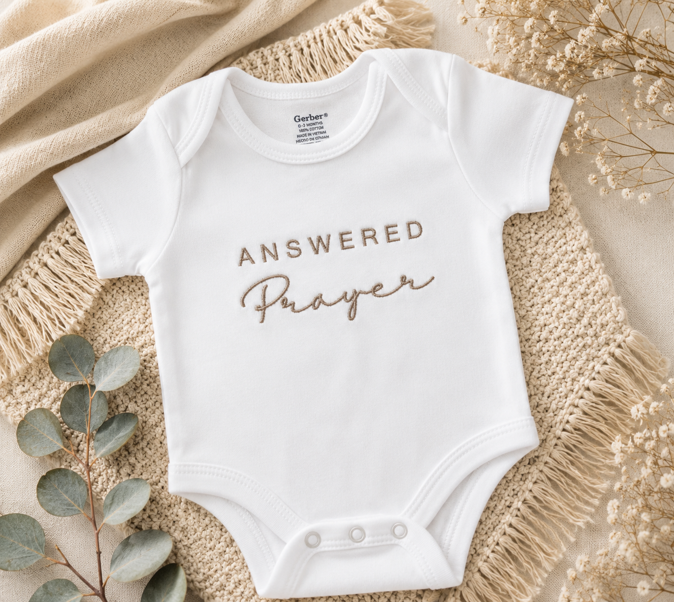 ANSWERED Prayer - Pregnancy Announcement Baby Bodysuit