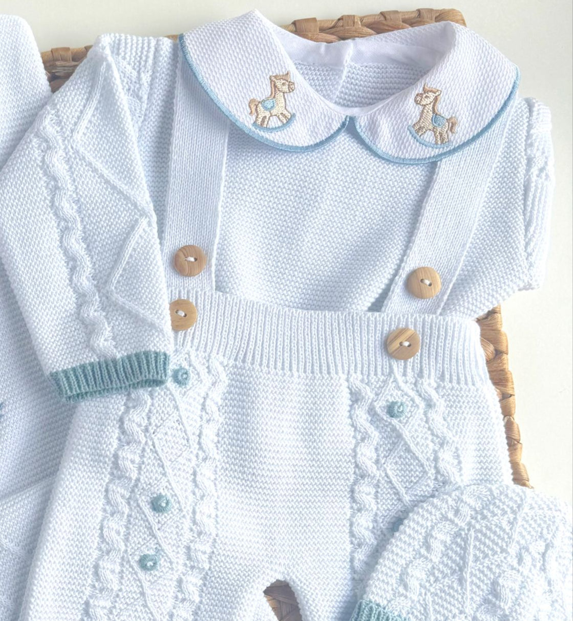 Little Horse Outfit- White and Indigo Blue