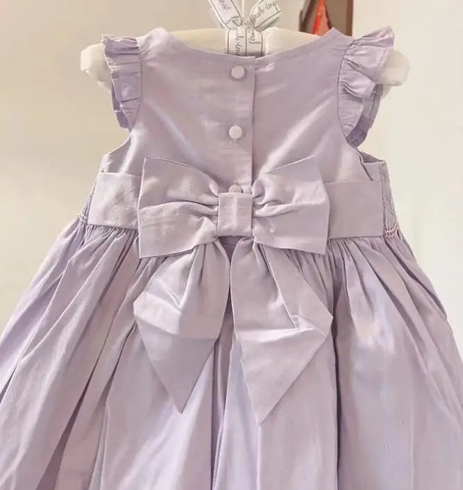 Robe d'été à fleurs brodées pour filles, robe de princesse pour bébé avec nœud 