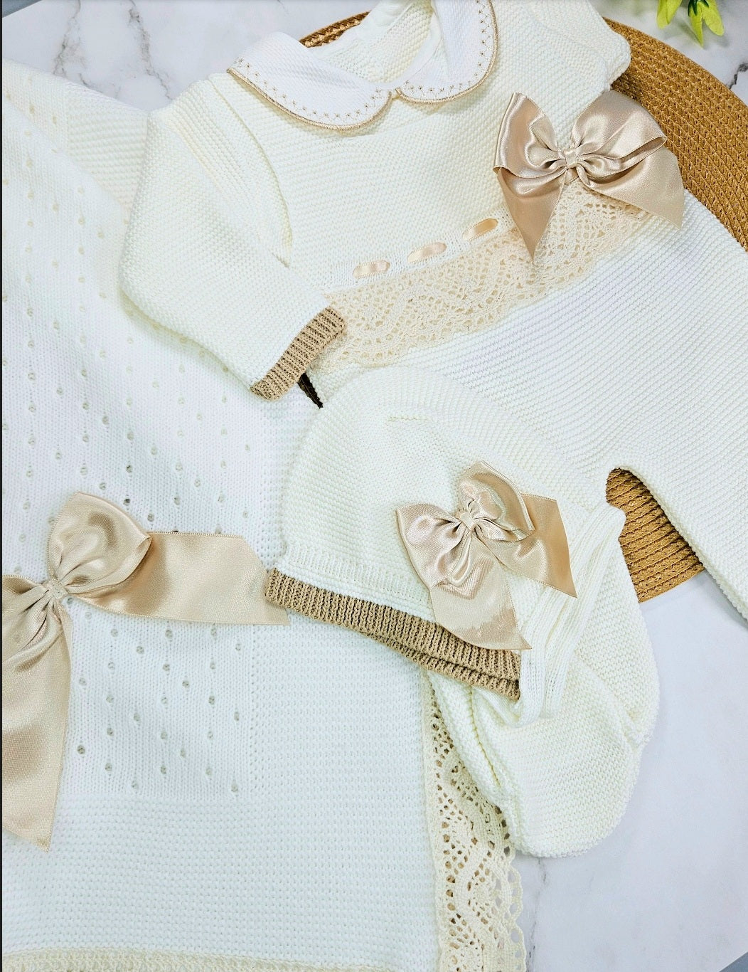 Romana knitted set- Ivory&Camel