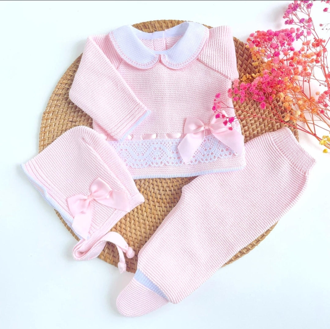 Tivoli  knitted Outfit- Pink & White