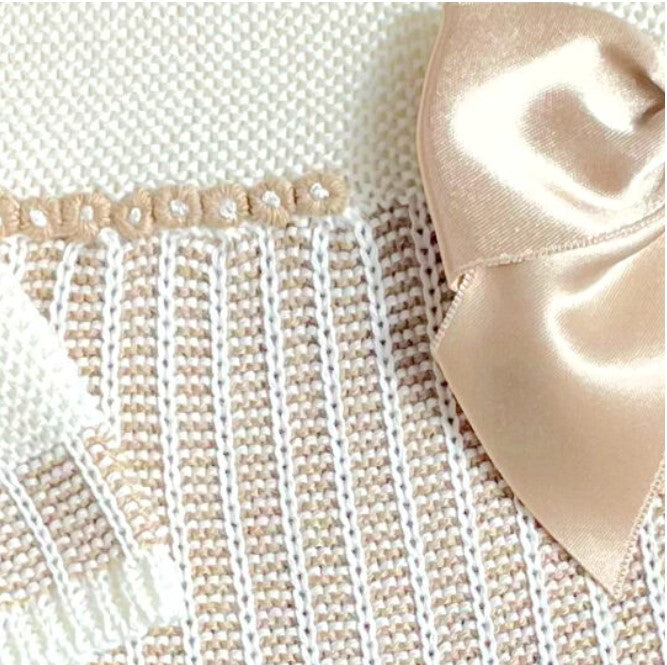 Emily  knitted Outfit- Ivory & Camel