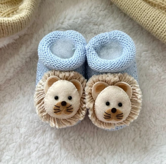 Lion Booties and Pacifier Chain Set - 3 Colors