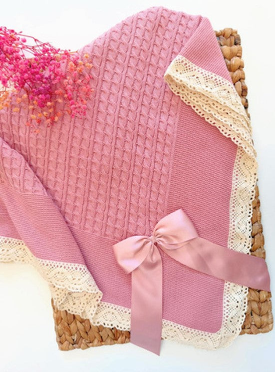 Cable knit baby Blanket - 4 Colors