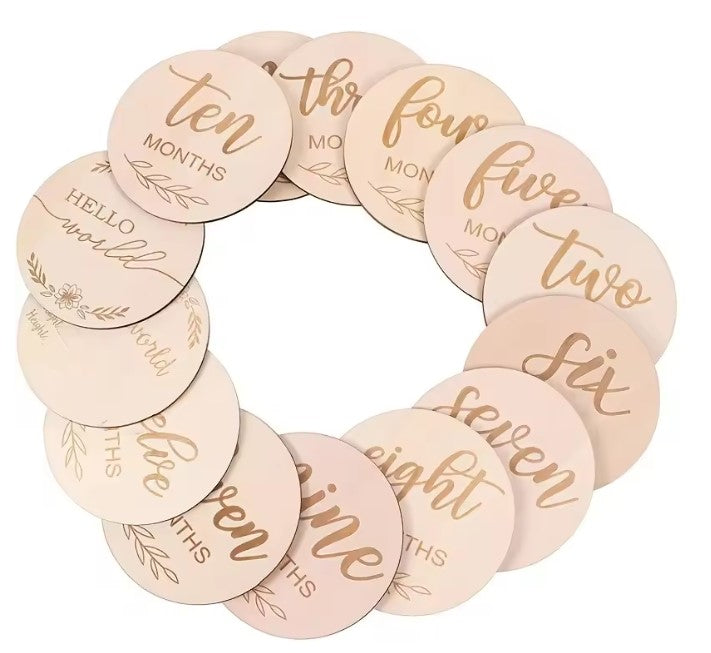 Baby Monthly Milestone Photo Prop - Double Sided
